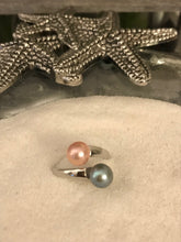 Load image into Gallery viewer, M 29 Double Pearl Ring Sterling Silver